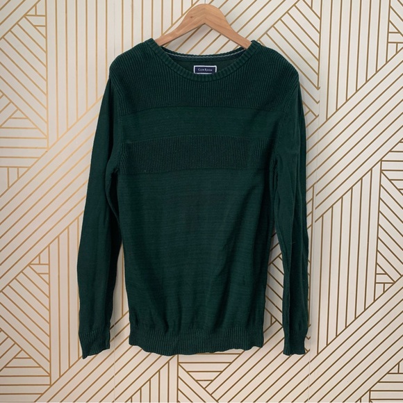 🍀 3/$30 Club Room Textured Cotton Crewneck Sweater Small Pine Grove Green ribbed - Picture 9 of 12